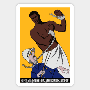 African Peoples Will Curb The Colonizers - Refinished, Anti Colonial, Soviet Propaganda Magnet